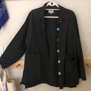 Mien black Painters oversized shirt jacket
